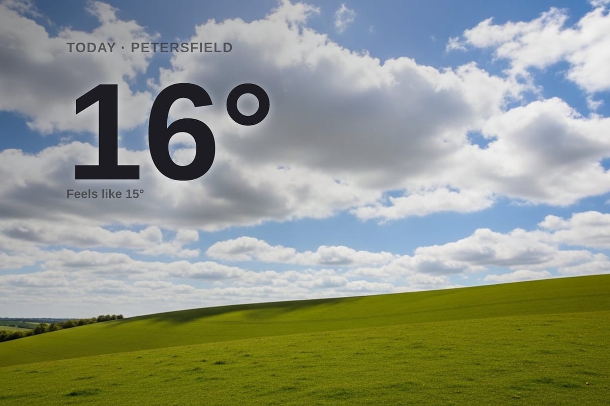 Petersfield weather: partly cloudy Thursday with little chance of rain and a high of 15°C